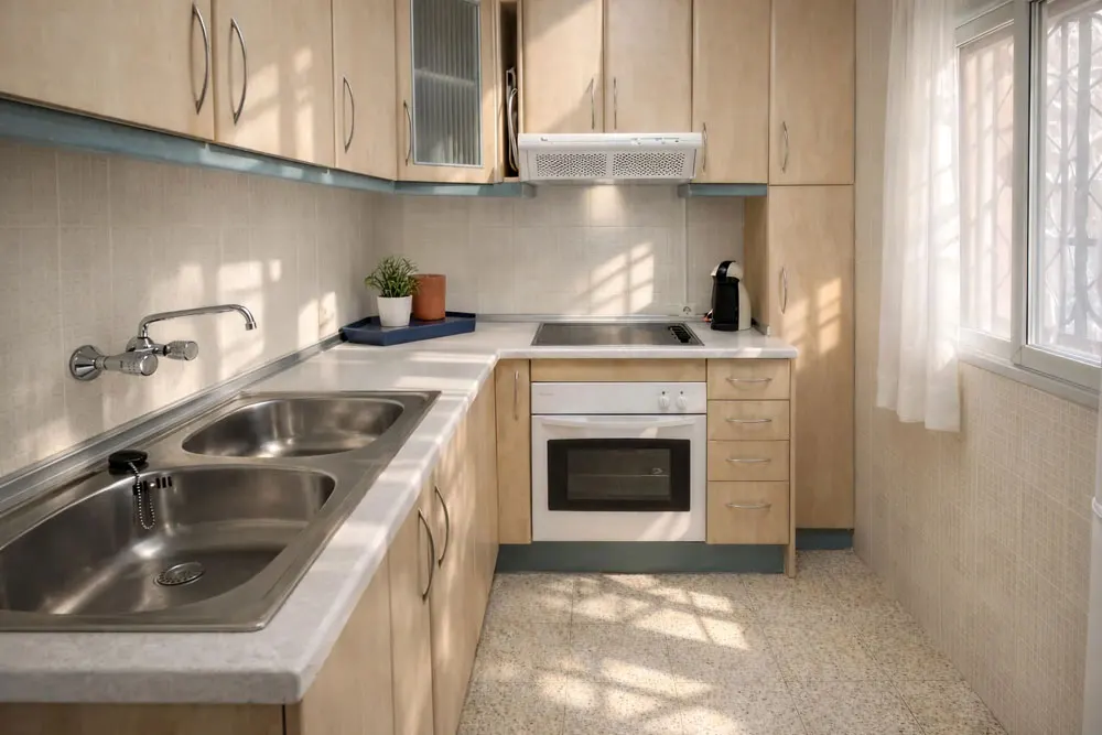 Cocina equipada del apartamento La Mata Beach